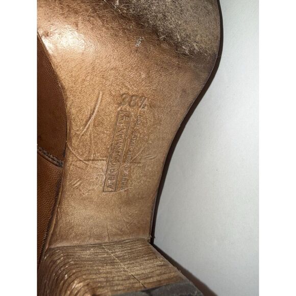 Alberto Fermani Ankle Boot Leather Bootie Brown Western Boho Block Heel 38.5/8.5 - Picture 12 of 14